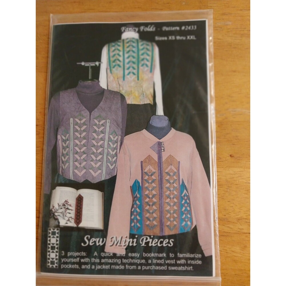 Fancy Folds Pattern 2433 Sew Mini Pieces Jacket Coat Lined Vest Sizes XS - XXL